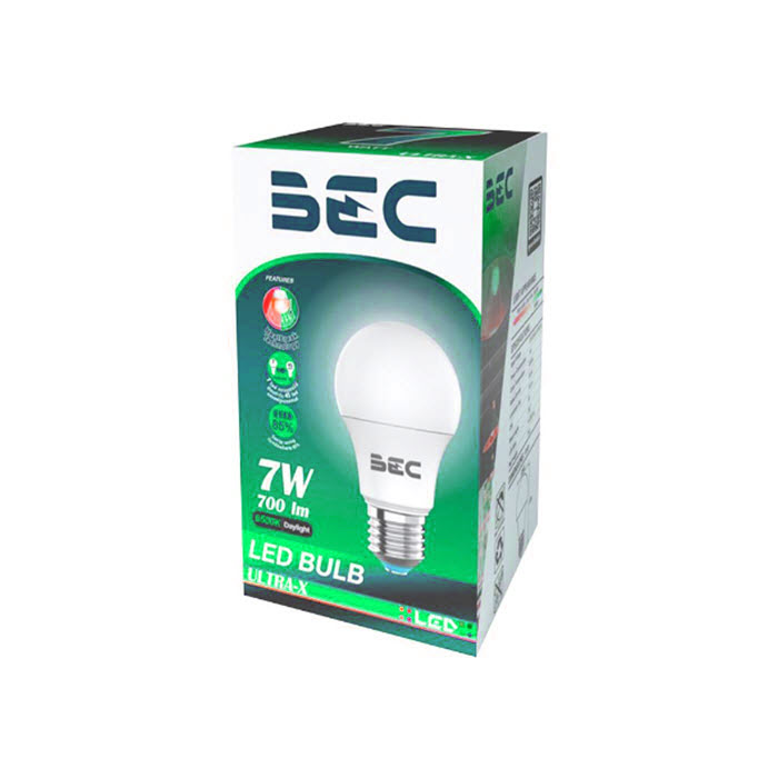 หลอดไฟ LED BEC ULTRA-X บับ ทรงกลม ขั้วเกลียว E27 ขนาด 7 วัตต์ แสงอบอุ่น Cool White