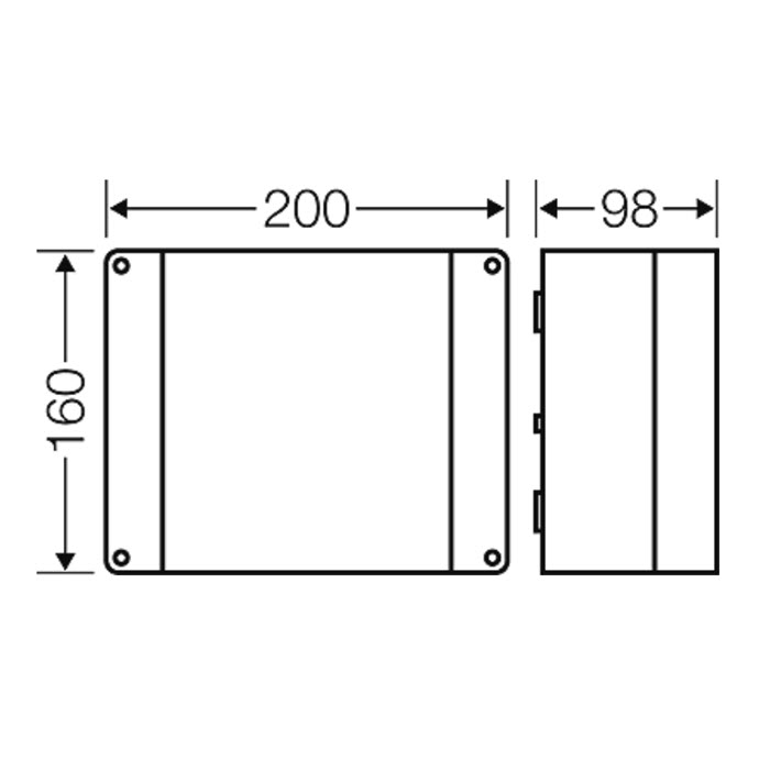 กล่องพักสาย JK-9250 เนื้อหนา กล่องต่อสายกันน้ำ ทนร้อน IP65 ขนาด 160x200x98 มม.