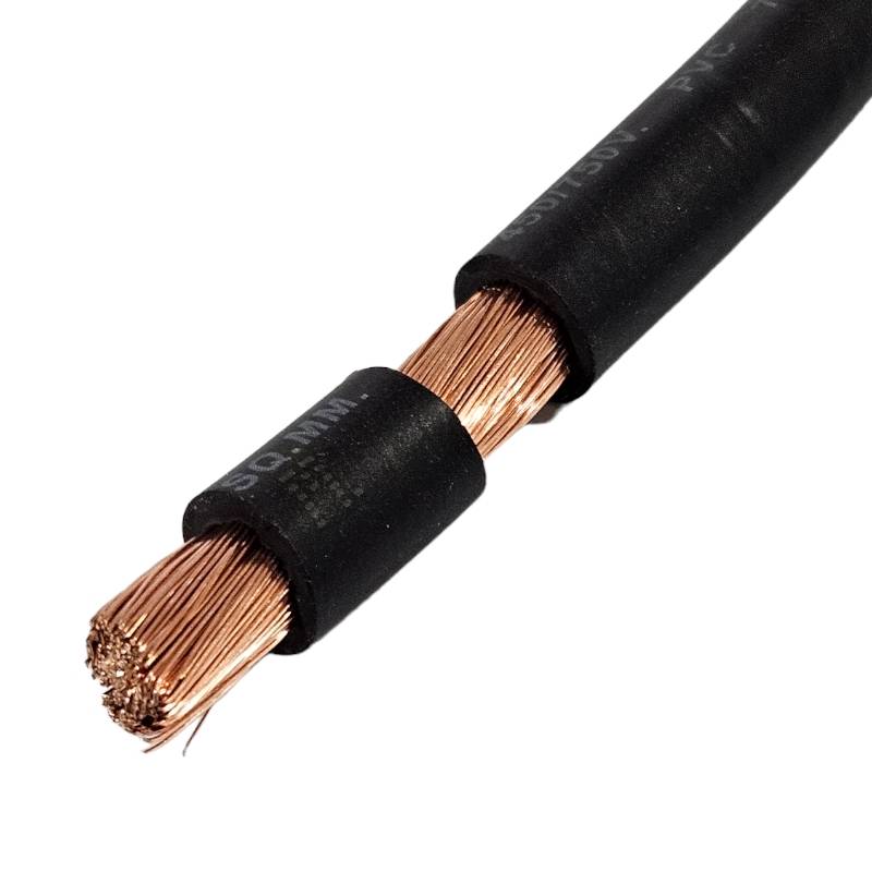 (ระบุจำนวน) สายไฟแบตเตอรี่ VSF ขนาด 25 Sq.mm. ลวดทองแดงสายฝอย ฉนวนพีวีซี  60227 IEC02 สีดำ