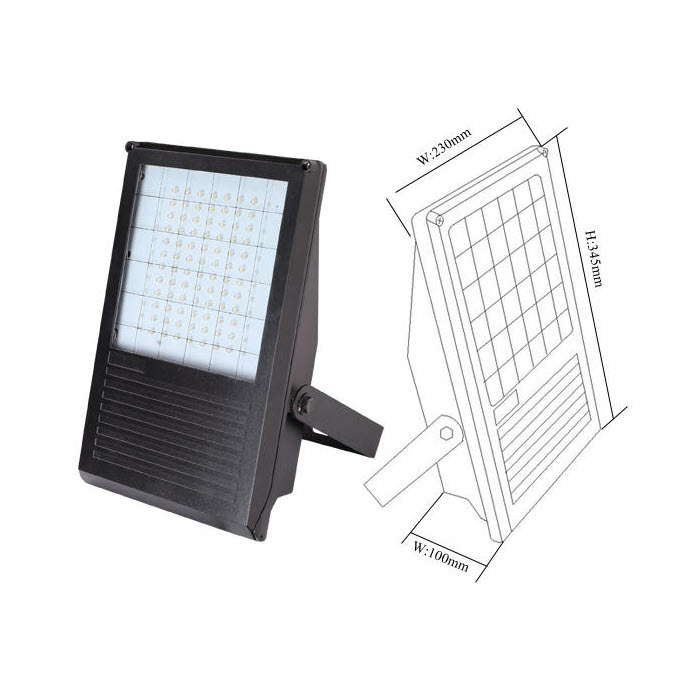 ไฟส่องป้าย solar LED Flood Light ระบบพลังงานแสงอาทิตย์ ด้านหน้าเป็น LED 108 Pcs.