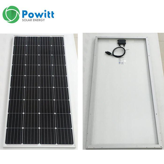 แผงโซลาร์เซลล์ 150W MONO Crystalline Solar PV Module 18V กรอบอลูมิเนียม Powitt