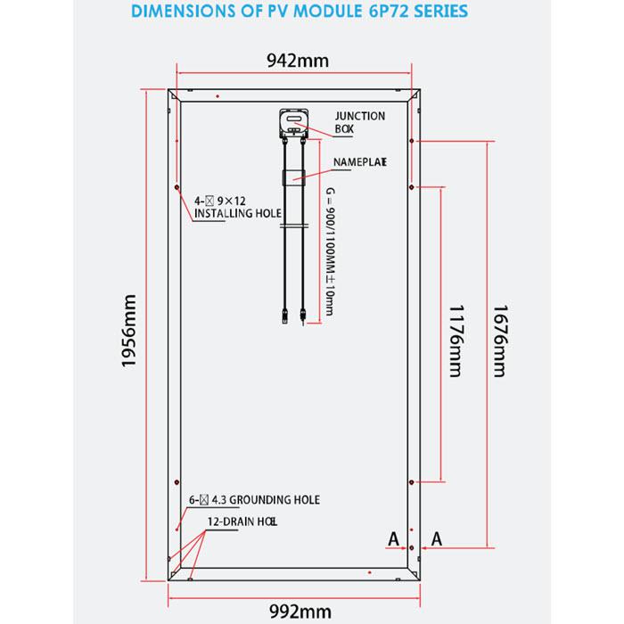 320W แผงโซลาร์เซลล์ Poly crystalline PV Solar Module POWITT