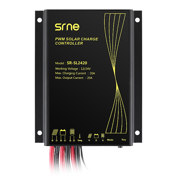 โซลาร์ชาร์จ SRNE SL2420 คอนโทรลเลอร์ 20A PWM ไฟถนน 12V 24V IP68 กันน้ำ