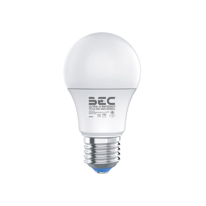 หลอดไฟ LED BEC ULTRA-X บับ ทรงกลม ขั้วเกลียว E27 ขนาด 9 วัตต์ แสงขาว Day Light