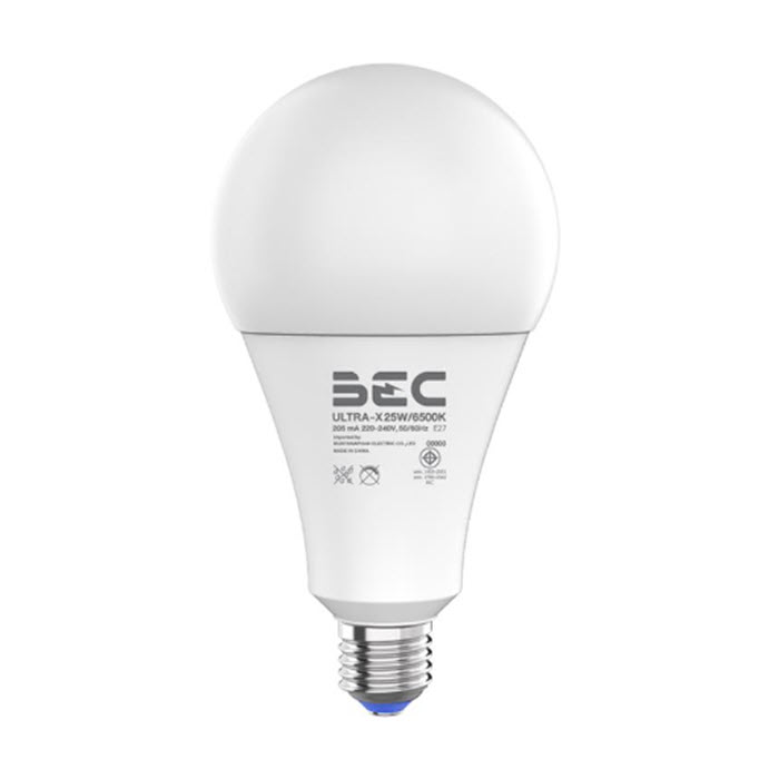 หลอดไฟ LED BEC ULTRA-X บับ ทรงกลม ขั้วเกลียว E27 ขนาด 25 วัตต์ แสงเหลือง Worm White