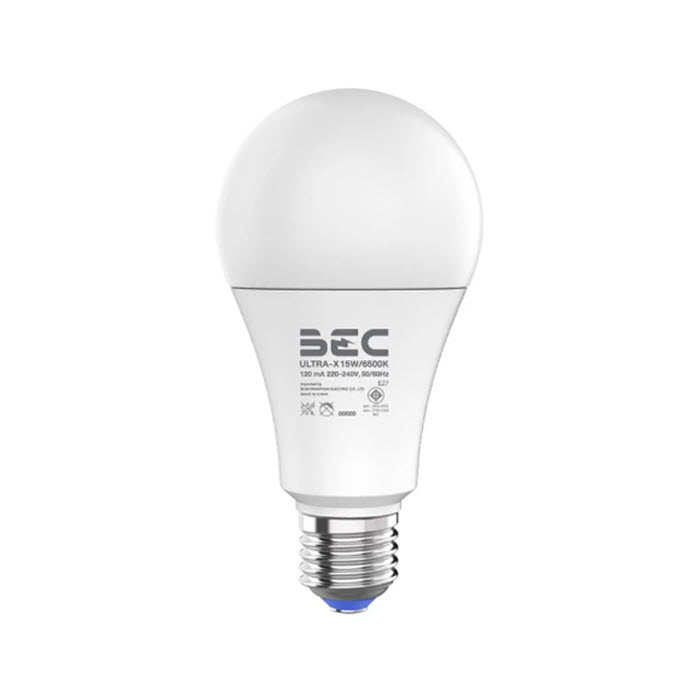 หลอดไฟ LED BEC ULTRA-X บับ ทรงกลม ขั้วเกลียว E27 ขนาด 15 วัตต์ แสงเหลือง Worm White