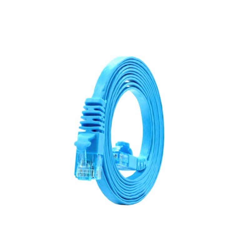 15 เมตร สายแลนสำเร็จรูป แบบแบน CAT 6 FLAT PATCH CORD สีฟ้าสดใส