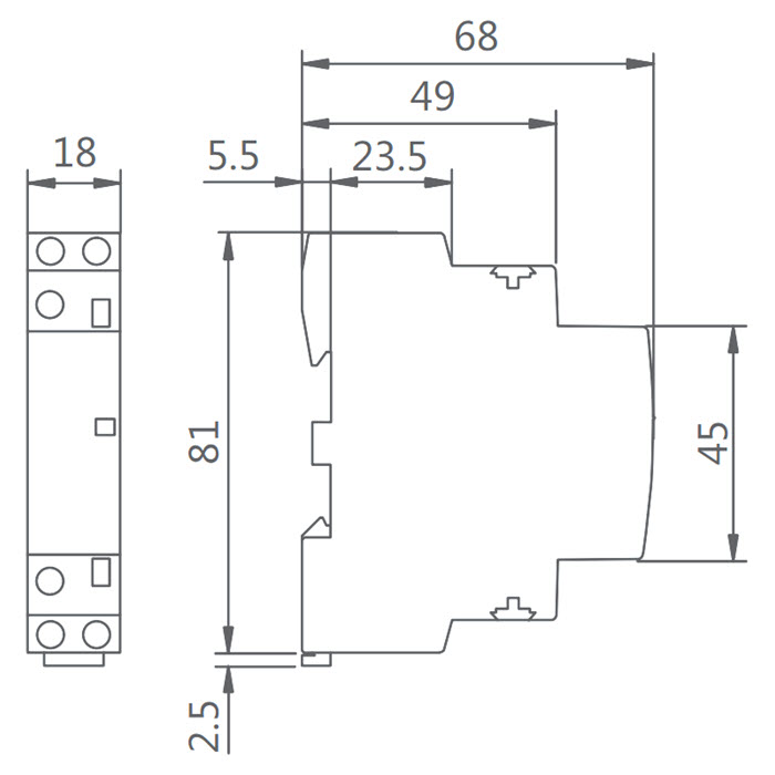 แมกเนติก คอนแทคเตอร์ CNC คอยล์คอนโทรล 220VAC ขนาด 25A 2P Dinrial วงจรไฟฟ้า 2NO