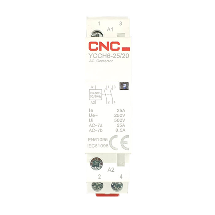 แมกเนติก คอนแทคเตอร์ CNC คอยล์คอนโทรล 220VAC ขนาด 25A 2P Dinrial วงจรไฟฟ้า 2NO