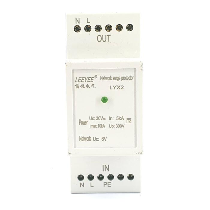 อุปกรณ์ป้องกันฟ้าผ่า ไฟกระชาก LYX2 Imax10KA สายสัญญาณ RJ45 Uc30V Network 6V