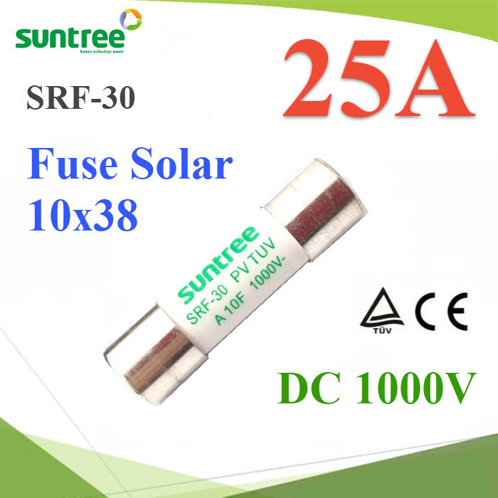 ฟิวส์ Set DC ขนาด 25A 1000V Suntree ลูกฟิวส์ พร้อมกล่องใส่ฟิวส์ ครบชุด