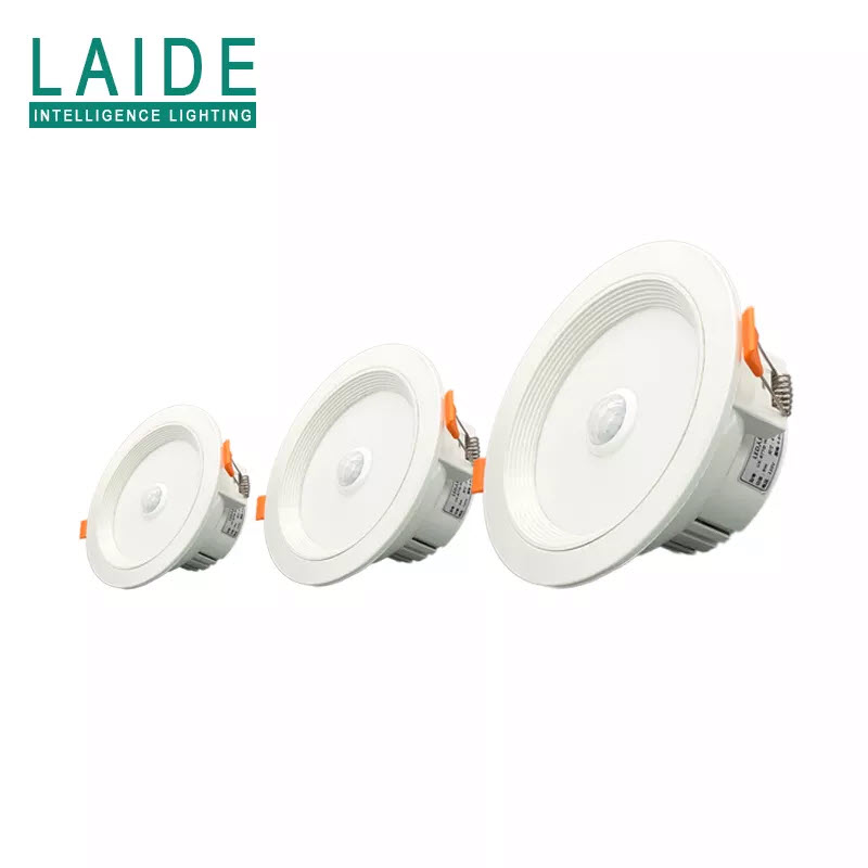 LED โมชั่นเซ็นเซอร์ โคมไฟดาวน์ไลท์ ติดฝ้าเพดาน เปิดไฟ 30 วินาที 9W แสงขาว