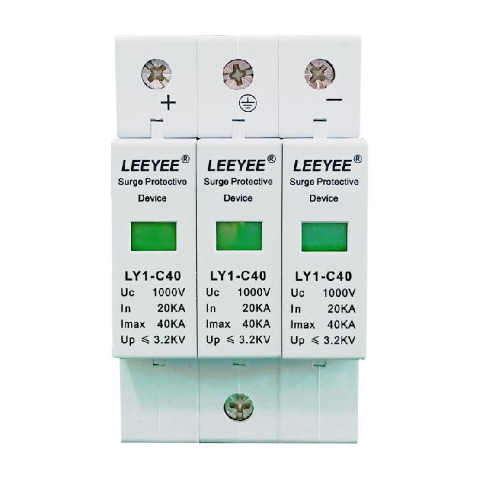 1000V 3P DC Solar Surge LEEYEE LY1-C40 อุปกรณ์ป้องกันฟ้าผ่า ไฟกระชาก คุณภาพสูง 40KA